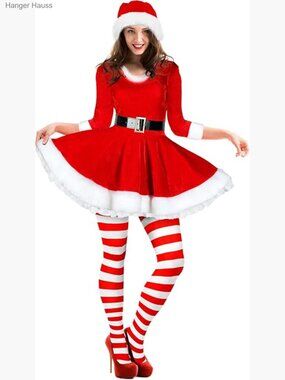 Santa Claus Costume Set with Dress, Hat & Tights